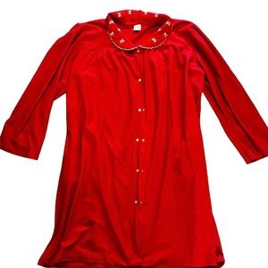 Vintage red bow housecoat from Carole